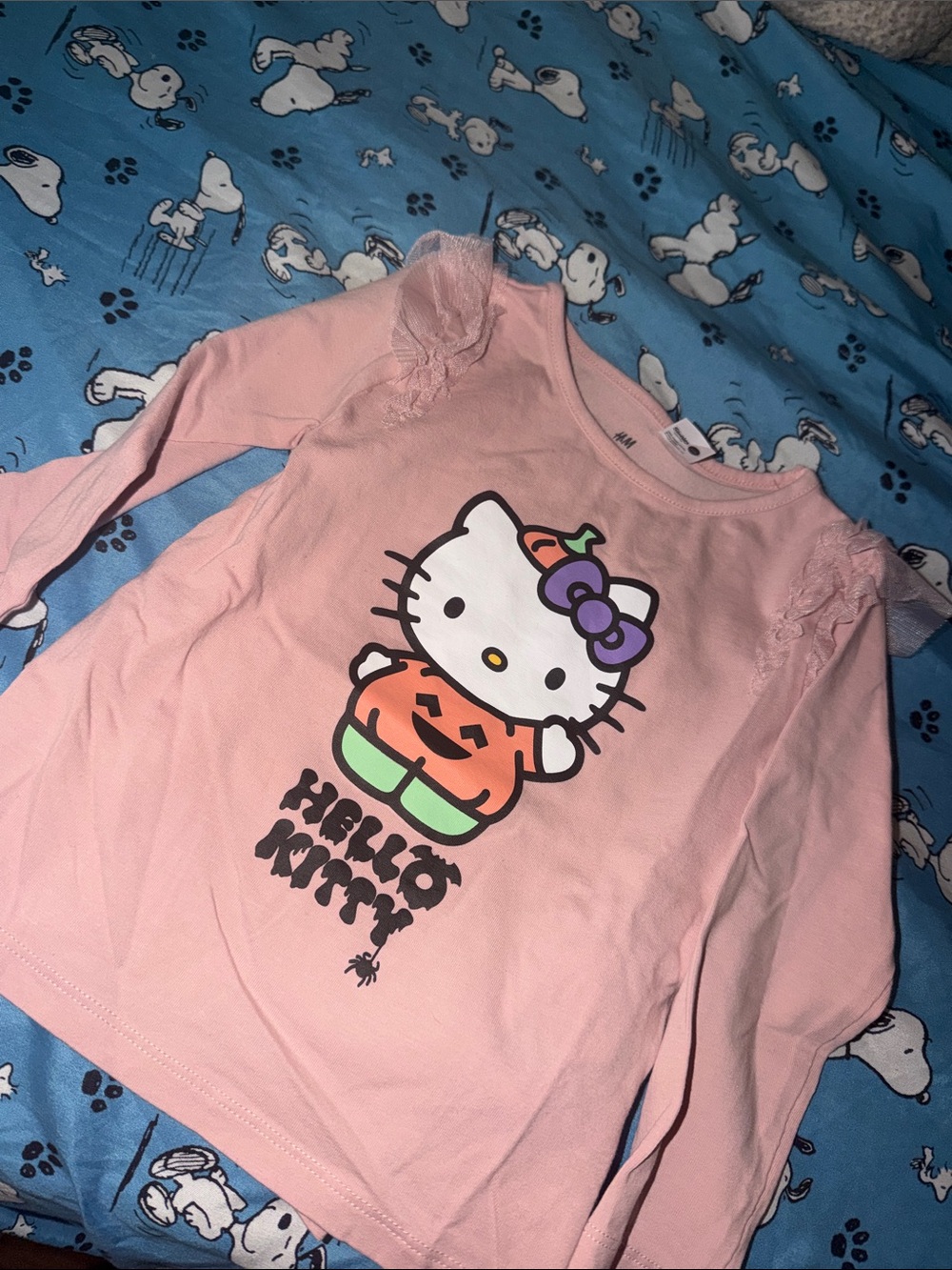 Sanrio Hello Kitty Long Sleeve Graphic Tee in Pink, Girls Small